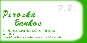 piroska bankos business card